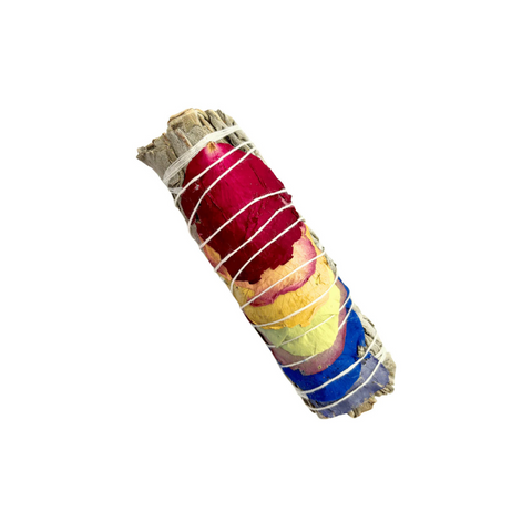 White Sage with Rose Petals – 4 Inch Bundle
