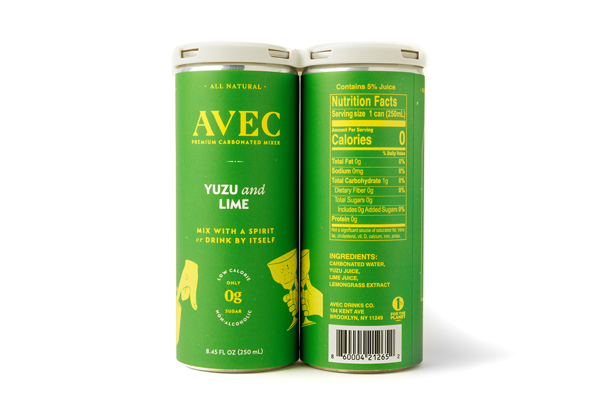 AVEC Yuzu & Lime — Natural Sparkling Drink - 4 Pack