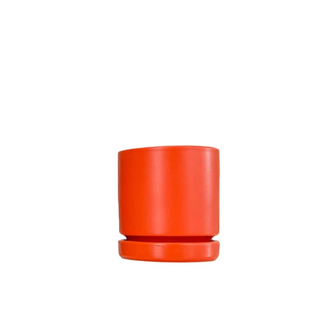 4.5" Citrus Collection Cylinder Pots with Water Saucer: Mandarin