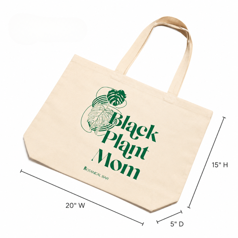 Black Plant Mom Tote Bag