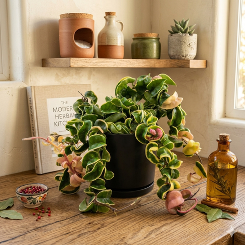 Variegated Hindu Rope (Hoya carnosa compacta variegata)