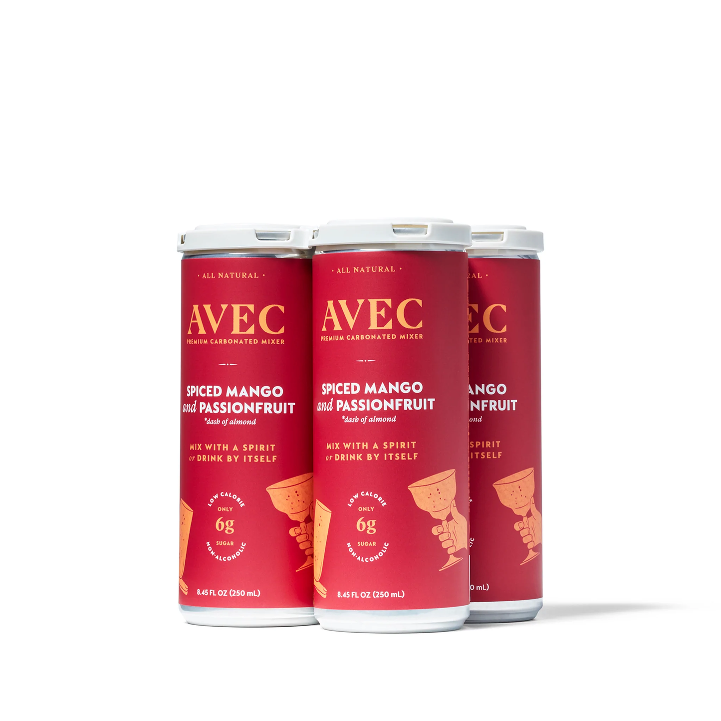 AVEC Spiced Mango and Passionfruit — Natural Sparkling Drink (4-Pack)