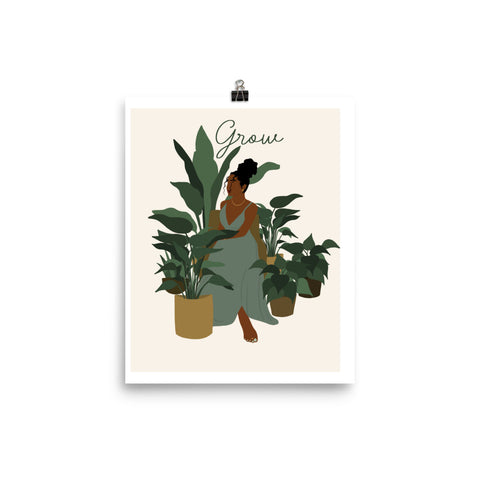 Black Plant Mom Print