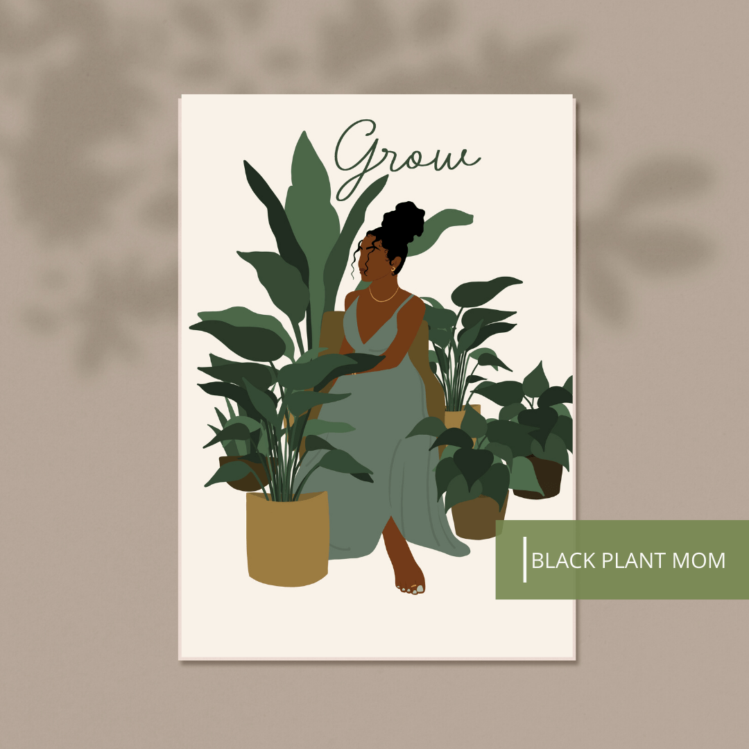 Black Plant Mom Art Print - The Botanical Bar