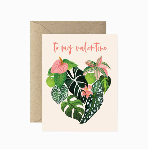 To My Valentine Plant Heart Love Card & Valentine's Day Card