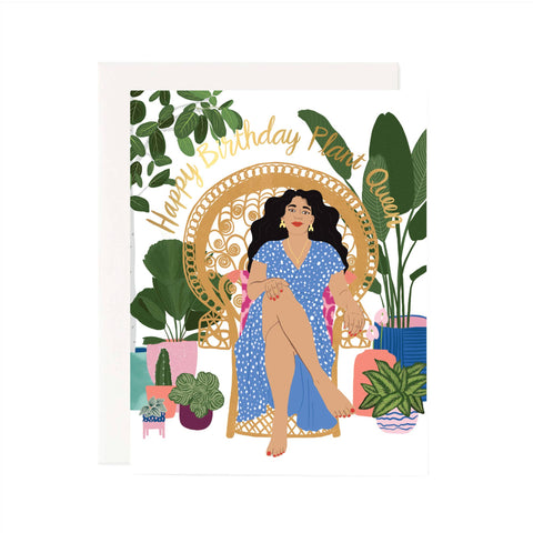 Happy Birthday Plant Queen Greeting Card - The Botanical Bar