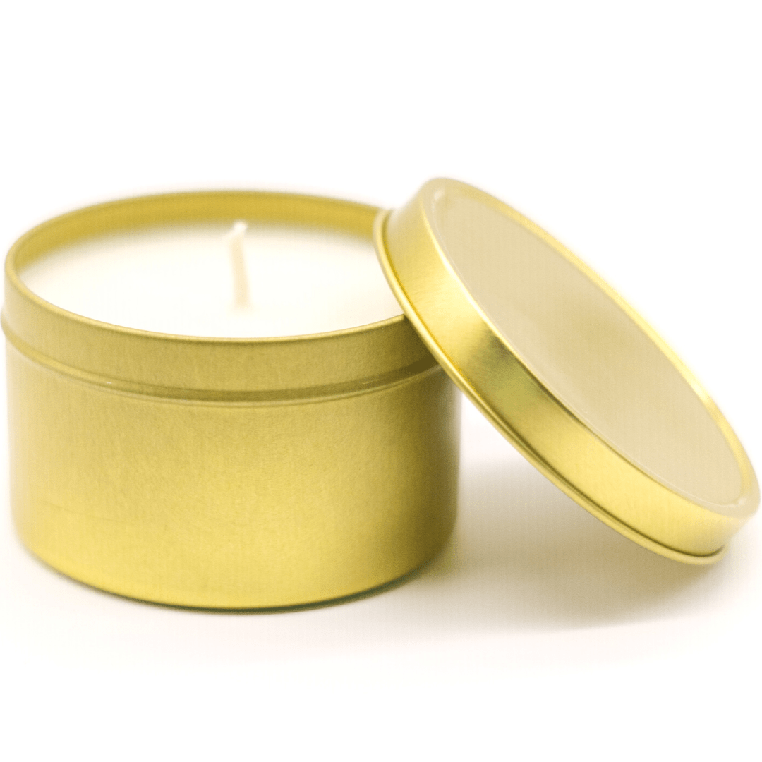 8oz Unlabeled Gold Tin Soy Candle-Private Label-Brandless
